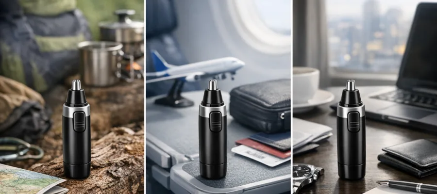 Nasenhaartrimmer fuer verschiedene Reisearten – der beste Begleiter fuer Camping, Flug und Geschaeftsreise